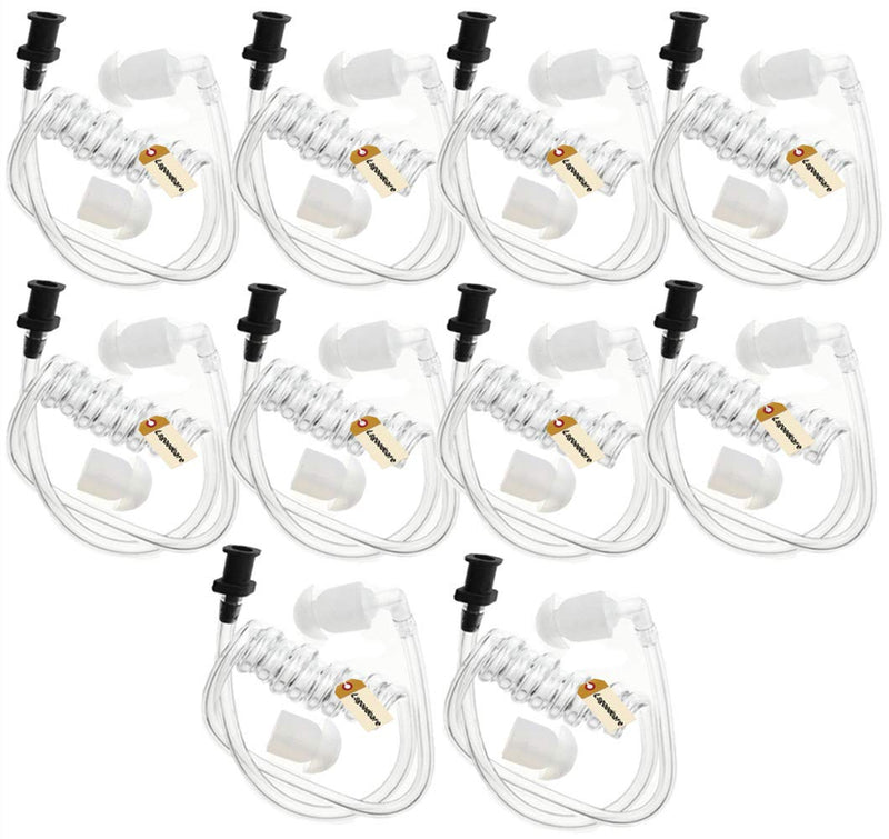 [Australia - AusPower] - Replacement Coil Tube,Lsgoodcare Acoustic Air Tube Audio Tube with Earbuds Compatible for Motorola Kenwood Icom Midland Two Way Radio Walkie Talkie Ear Piece, Clear White, Pack of 10 