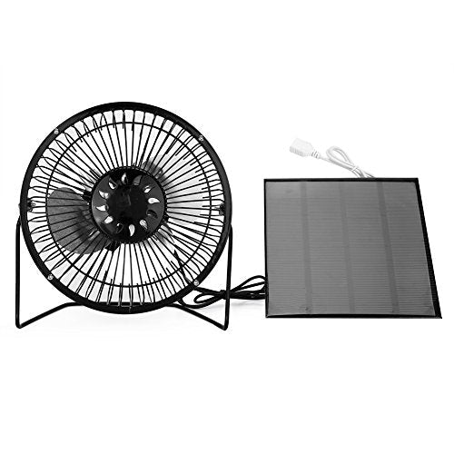 [Australia - AusPower] - Solar Panel Powered Fan with USB, 6V 4.5W Mini Portable Solar Fan , Portable Personal Cooling Fan Hiking Equipment for Cooling Ventilation Outdoor Home Travelling Camping Car 