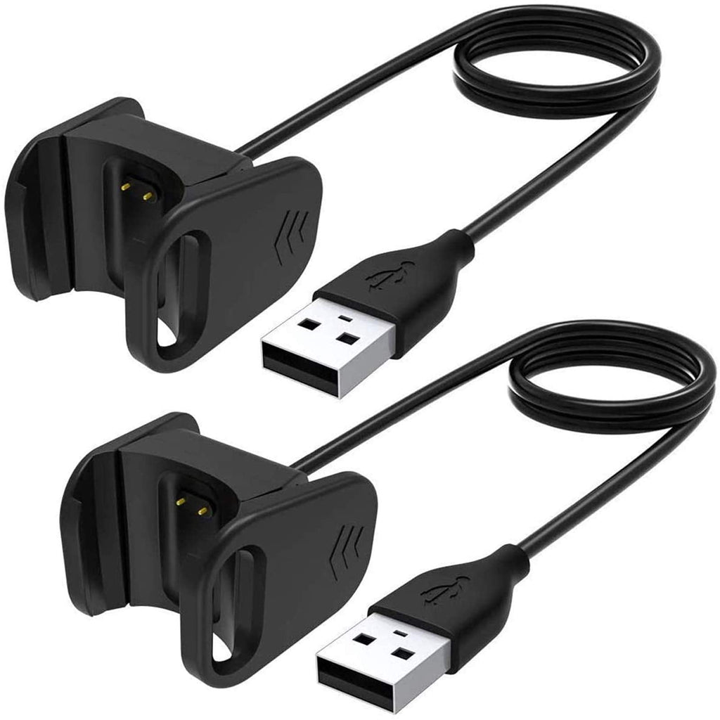 [Australia - AusPower] - CAVN 2 Pack Charger Cable Compatible with Fitbit Charge 3, Replacement USB Charging Cable Cord Clip Dock Accessories Adapter for Charge 3 / Charge SE Smartwatch 2018 