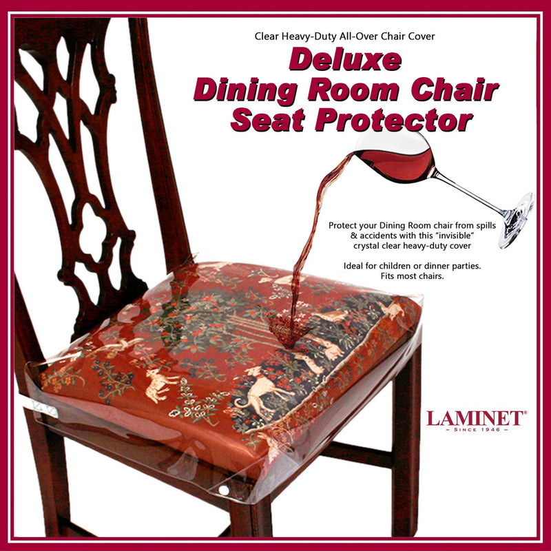 [Australia - AusPower] - LAMINET New & Improved Deluxe Heavy-Duty Waterproof Spill Resistant Removable Crystal-Clear Plastic Adjustable Patented Chair Seat Protector - Fits Chair Seats Up to 21″ x 21″ - Set of 2 
