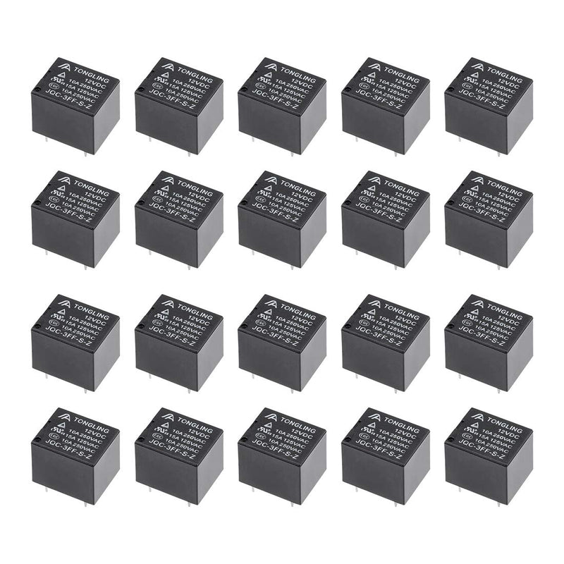 [Australia - AusPower] - uxcell 20 Pcs JQC-3FF-S-Z DC 12V Coil SPDT 5P PCB Electromagnetic Power Relay 