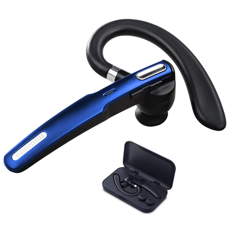 [Australia - AusPower] - Reaton Bluetooth Headset, Phone Wireless Bluetooth Earpiece W/Noise Cancelling Mic,10-Hr Playing Time, Hands Free Wireless Headphone for Cell Phone-Compatible with iOS, Android-Blue Blue 