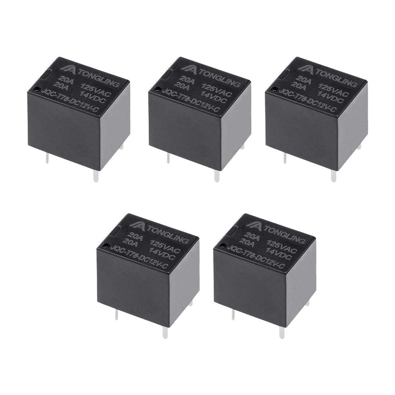 [Australia - AusPower] - uxcell 5 Pcs JQC-T78-DC12V-C DC 12V Coil SPDT 5 Pin PCB Electromagnetic Power Relay 