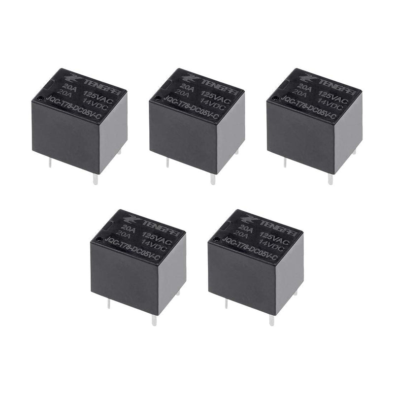 [Australia - AusPower] - uxcell 5 Pcs JQC-T78-DC05V-C 5V Coil SPDT 5 Pin PCB Electromagnetic Power Relay 