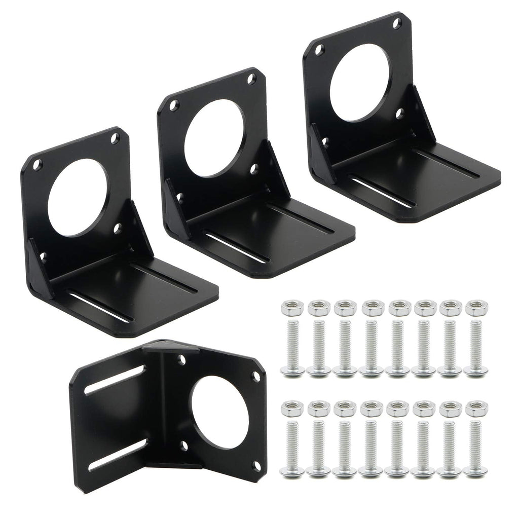 [Australia - AusPower] - JIUWU 4pcs 57 Stepper Motor Nema 23 Fixed Seat, Nema 23 Stepper Motor Steel Mounting Bracket, Stepper Motor Bracket with Mounting Screws 