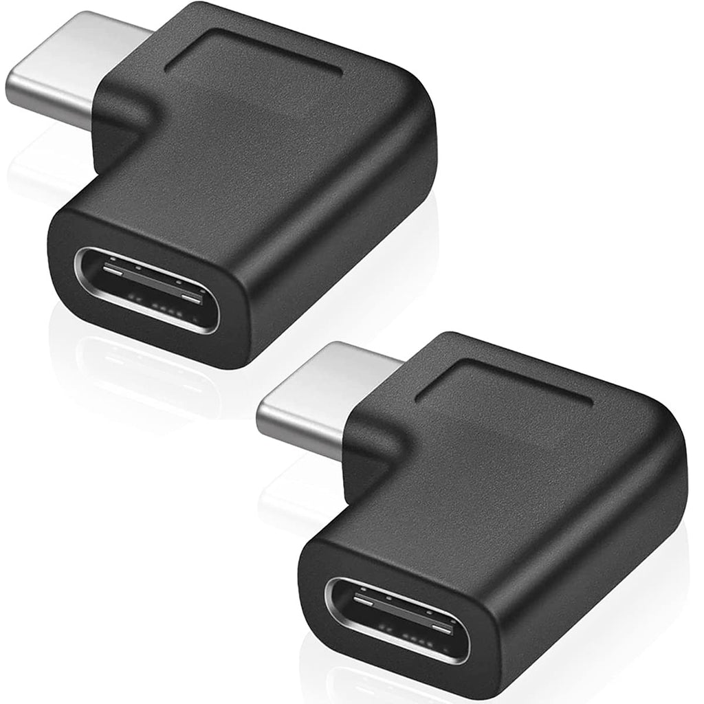 [Australia - AusPower] - URWOOW USB C Right Angle Adapter,90 Degree USB C to USB Type-C Male to Female Adapter Convertor Extension, for Laptop & Tablet & Mobile Phone (2 Pack). 2 pack 