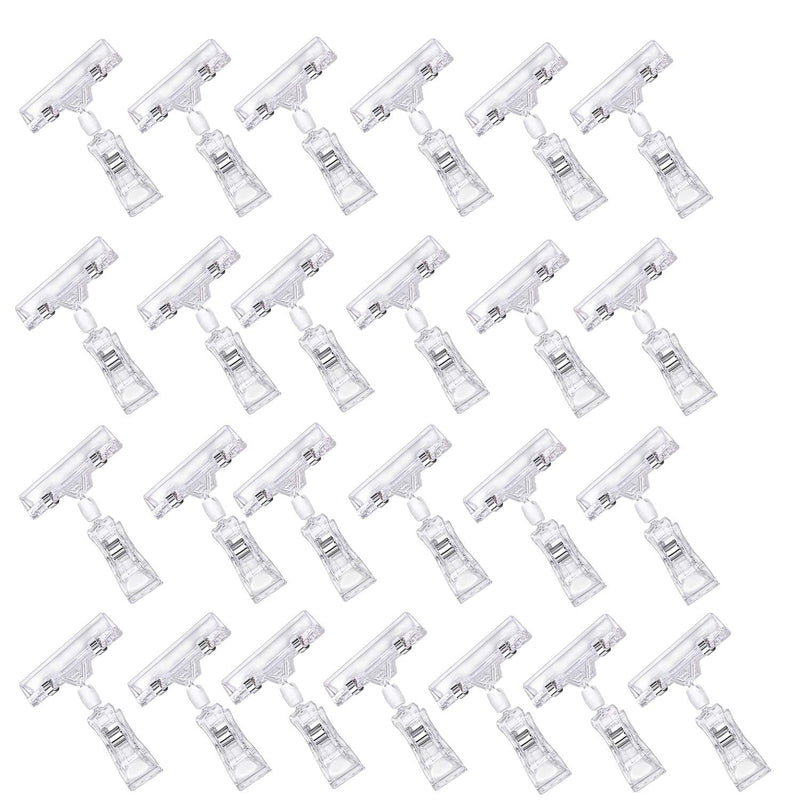 [Australia - AusPower] - Plastic Merchandise Sign Clip Rotatable Pop Clip-on Holder Stand Price Display Holders Tag Clip Pack of 25 Clear 25 Pack 