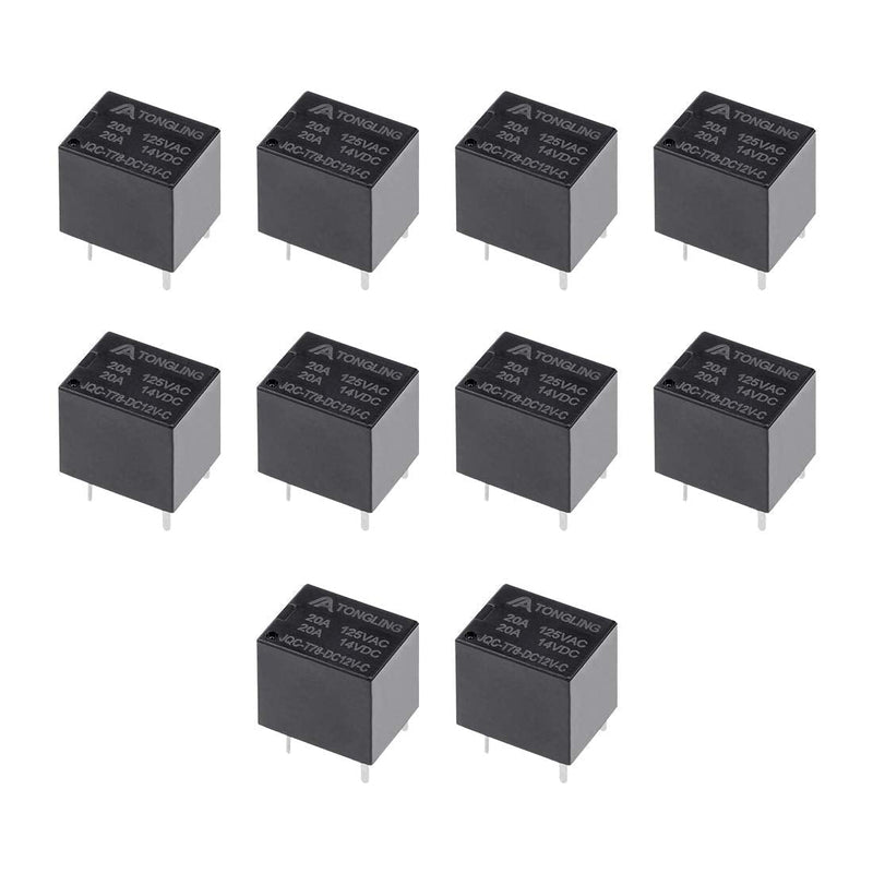 [Australia - AusPower] - uxcell JQC-T78-DC12V-C DC 12V Coil SPDT 5P PCB Electromagnetic Power Relay Black 10 Pcs 