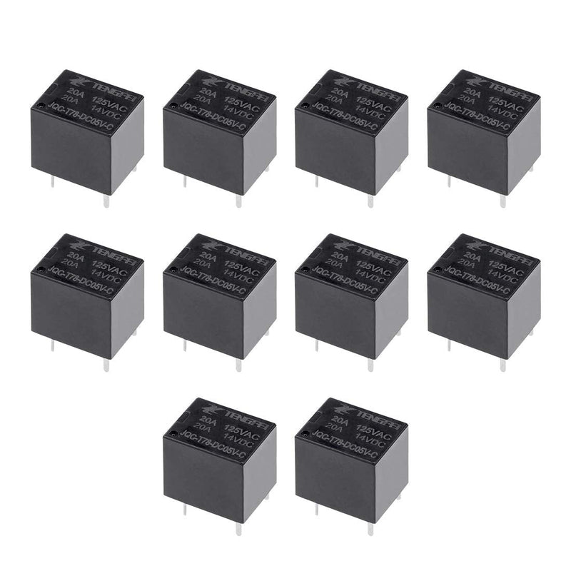 [Australia - AusPower] - uxcell 10 Pcs JQC-T78-DC05V-C DC 5V Coil SPDT 5 Pin PCB Electromagnetic Power Relay 