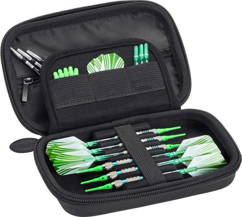 [Australia - AusPower] - Casemaster Sentinel EVA Foam Shell Dart Case, Holds 6 Darts and Extra Accessories, Tips, Shafts and Flights, Compatible with Steel Tip and Soft Tip Darts 