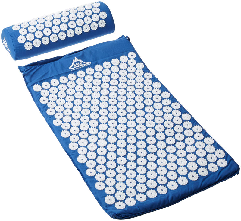 [Australia - AusPower] - Black Mountain Products Acupressure Mat with Pillow & Carrying Bag - Acupressure Mat for Trigger Point Massage Therapy, Blue 