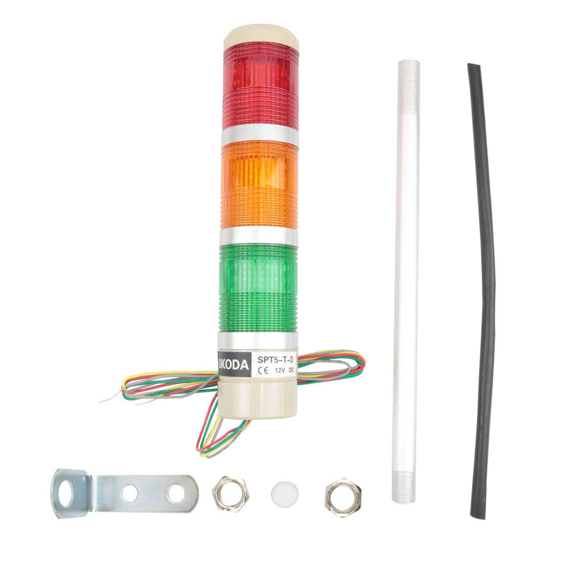 [Australia - AusPower] - Nxtop Industrial Signal Light Column LED Alarm Round Tower Light Indicator Continuous Light Warning Light Red Green Yellow DC 12V 