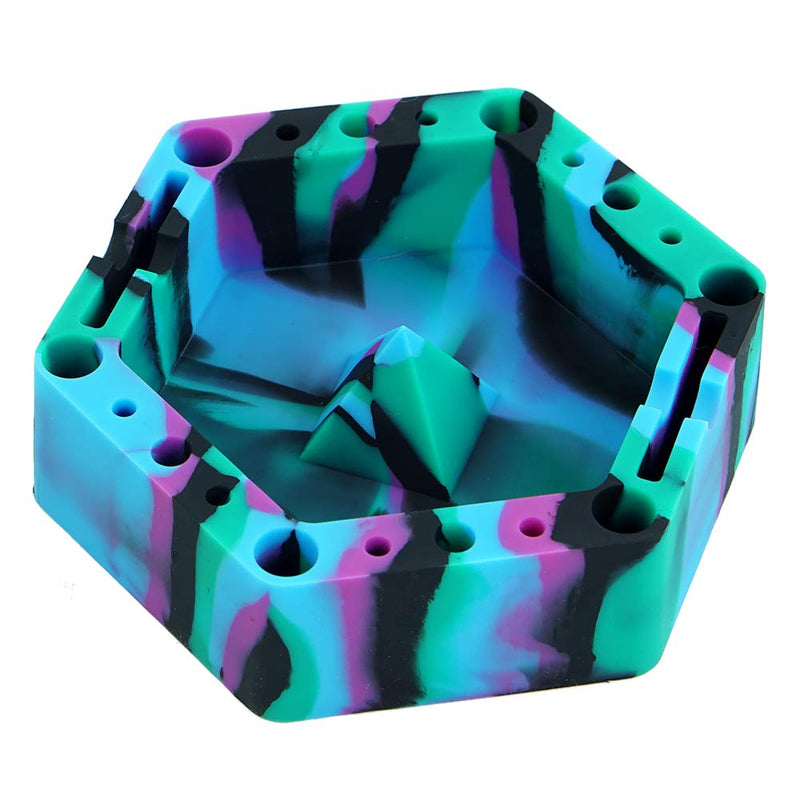 [Australia - AusPower] - 1 Black/Blue/Purple/Green Hexagon Silicone Ashtray Unbreakable Decorative Crafts Tray Colorful Holder for Cigarette/Cigar/cigarillos by X-Value 