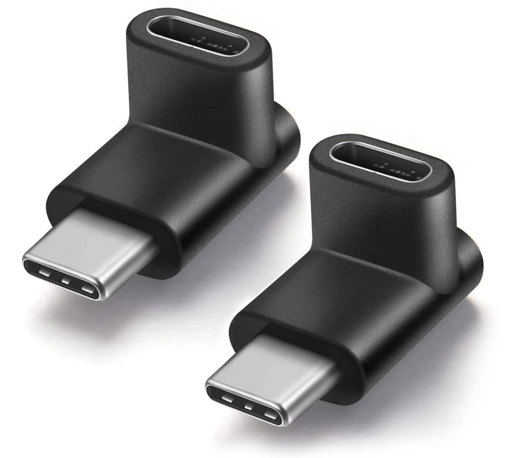 [Australia - AusPower] - URWOOW Right Angle Type C USB 3.1 Adapter Extension 90 Degree Male to Female Right & Left Angled Extension (2 Pack) 2 pack 