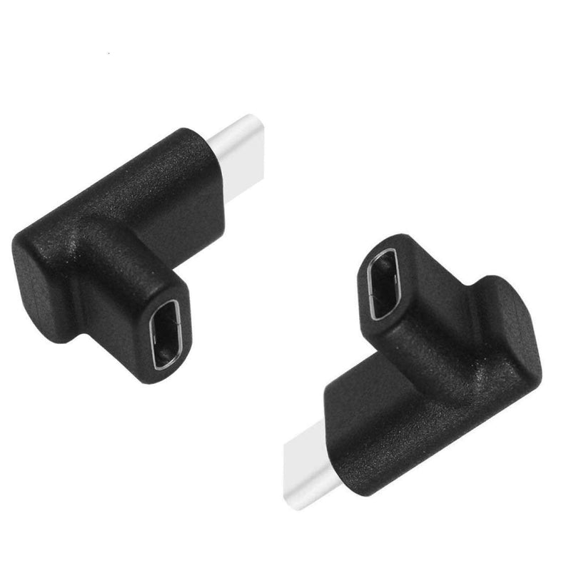 [Australia - AusPower] - GodSpin USB C Angle Adapter [2 Pack] 90 Degree USB C Type C Upward & Downward Angled USB-C Male to Female Adapter, USB 3.1 Right Angle Extension for Laptop, Tablet, VR, Camera, Smartphone (Up/Down) 