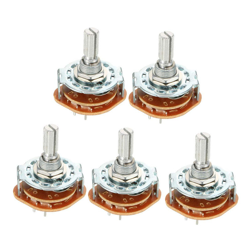 [Australia - AusPower] - uxcell 2P4T 2 Pole 4 Position Selectable Single Deck Band Channel Rotary Switch Selector 5Pcs 