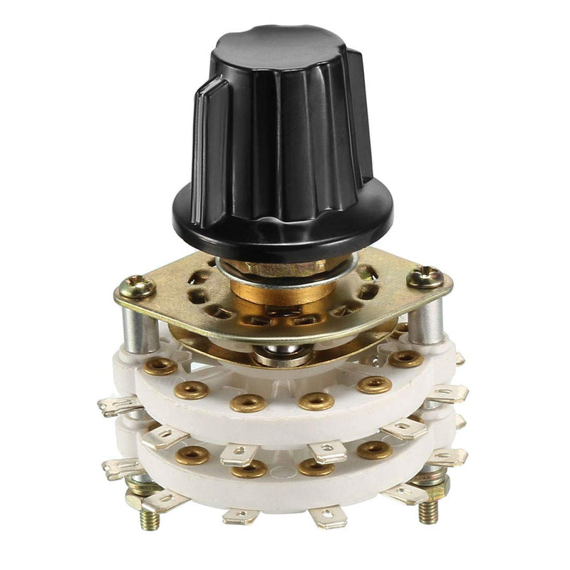 [Australia - AusPower] - uxcell 2P6T 2 Pole 6 Position 2 Deck Band Channel Rotary Switch Selector with Knob 