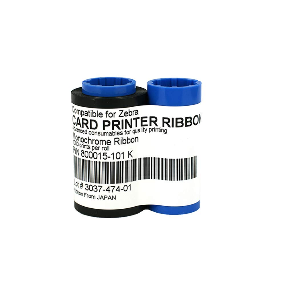 [Australia - AusPower] - 800015-101 Black Monochrome Ribbon for Zebra P330i P420i P430i Card Printers, 1000 Prints 