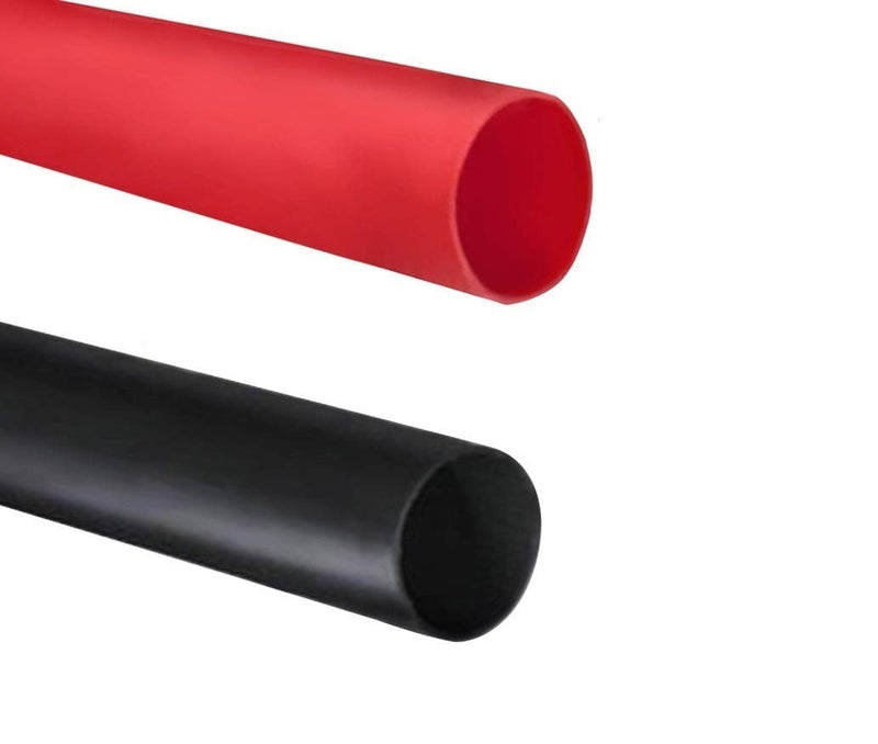 [Australia - AusPower] - Dual Wall Heat Shrink Tubing 3:1 Ratio Heat Activated Adhesive Glue Lined Marine Shrink Tube Wire Sleeving Wrap Protector Black and Red, 2 Pack, 1.2M/4FT (Dia 12.7mm (1/2")) 