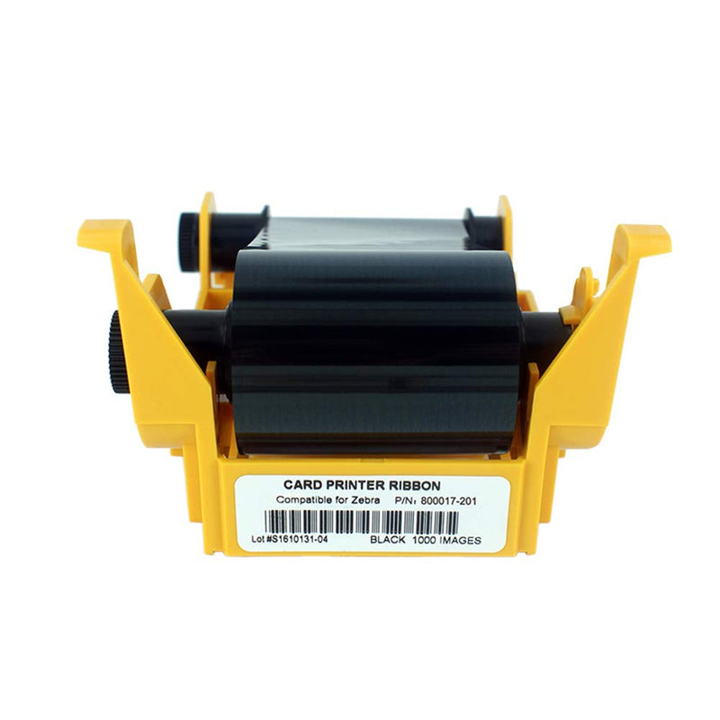 [Australia - AusPower] - 800017-201 Black Monochrome Ribbon for Zebra P11XX Card Printers, P100i P110i P120i Resin Ribbon, 1000 Prints 