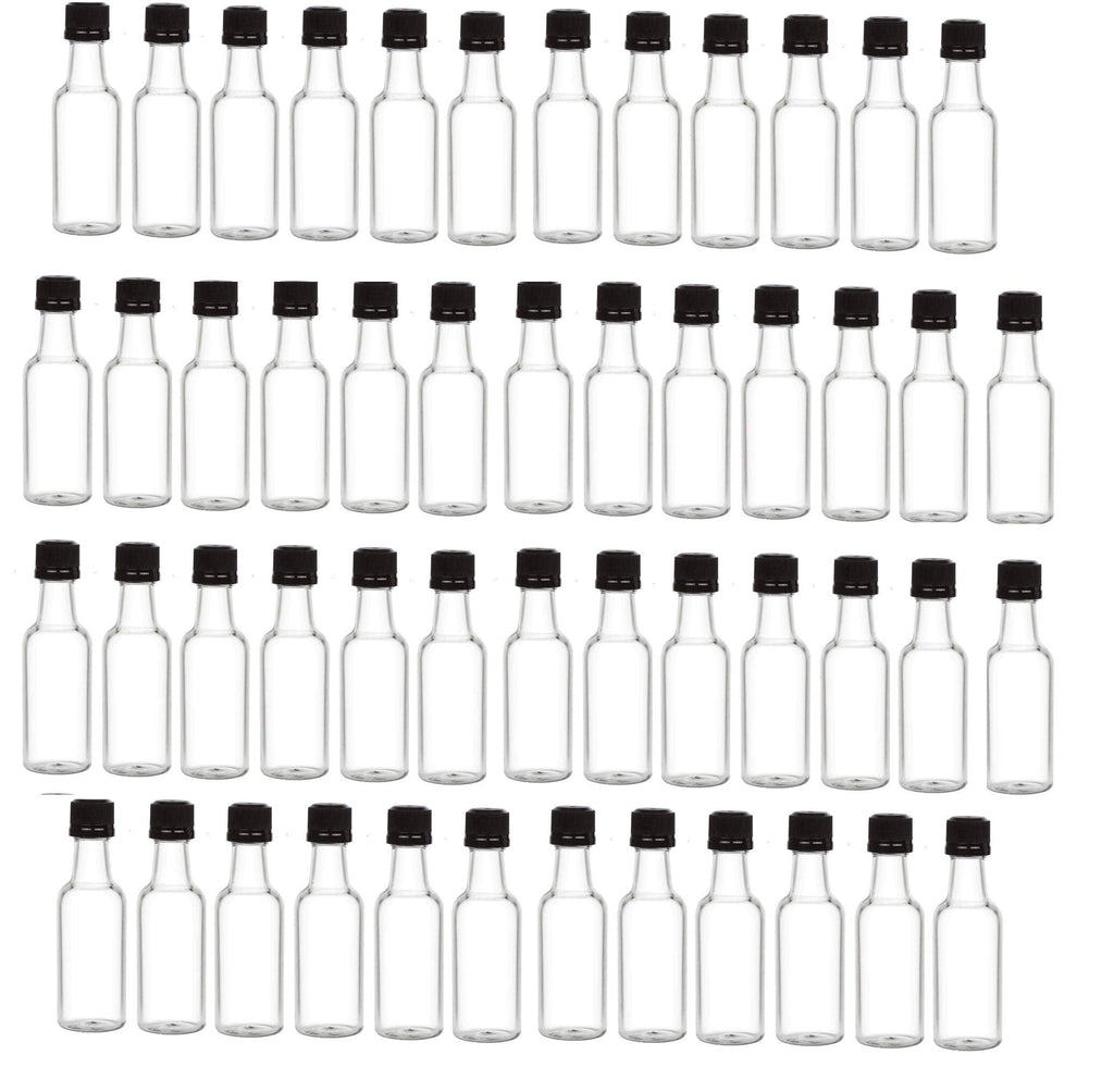 [Australia - AusPower] - Nakpunar 45 pcs 50 ml Plastic Liquor Bottles with Black Tamper Evident Caps - MADE IN USA - (Black - 45 Bottles) Black - 45 Bottles 