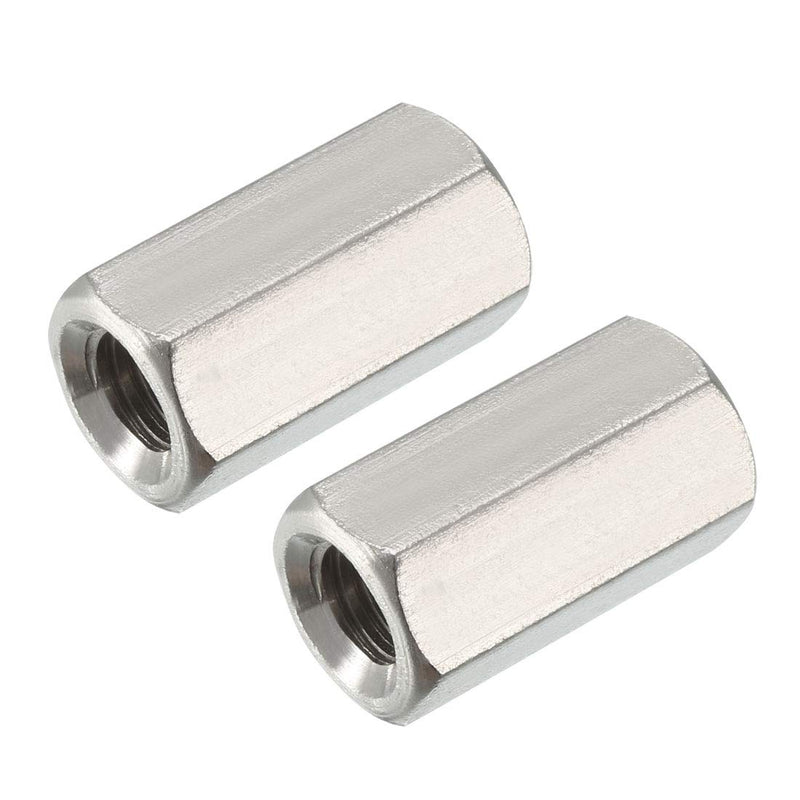 [Australia - AusPower] - uxcell M8 X 1.25-Pitch 24mm Length 304 Stainless Steel Metric Hex Coupling Nut, 2-Pack 