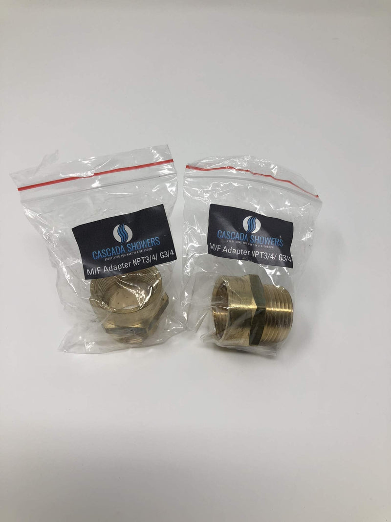 [Australia - AusPower] - G Thread (Metric BSP) Female to NPT Thread Male Pipe Fitting Adapter - Lead-Free (Two 3/4 inch) 3/4" x 3/4" (2 Pieces) 