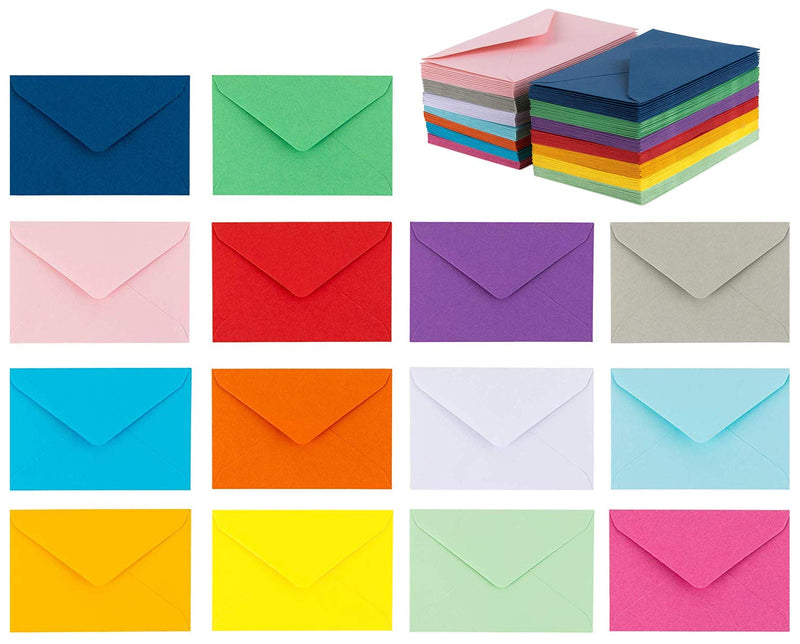 [Australia - AusPower] - 140 Mini Envelopes 14 Assorted Colors, Gift Card, Business Card Envelopes 4"x 2.7" 