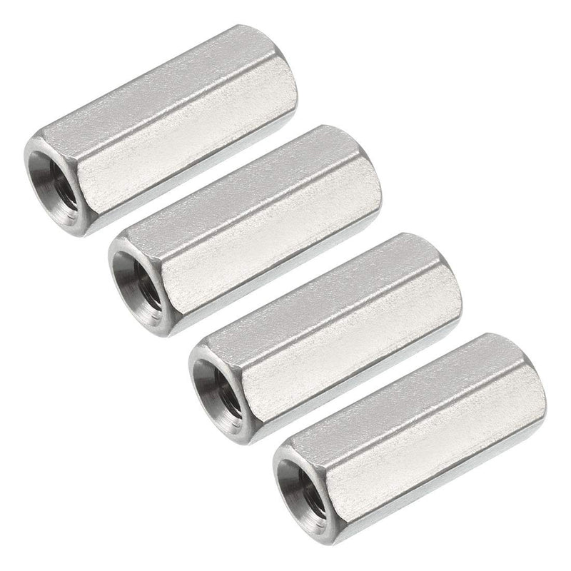 [Australia - AusPower] - uxcell M5 x 0.8-Pitch 20mm Length 304 Stainless Steel Metric Hex Coupling Nuts, 4 Pcs 