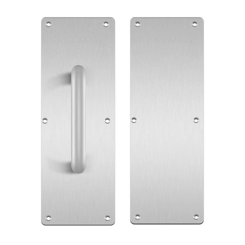 [Australia - AusPower] - Aybloom 304 Stainless Steel Door Handle, Pull and Push Plate Door Handle with Screws, 1 Set (3.94Inch Width x 11.81Inch Height x 0.04Inch Thick) 