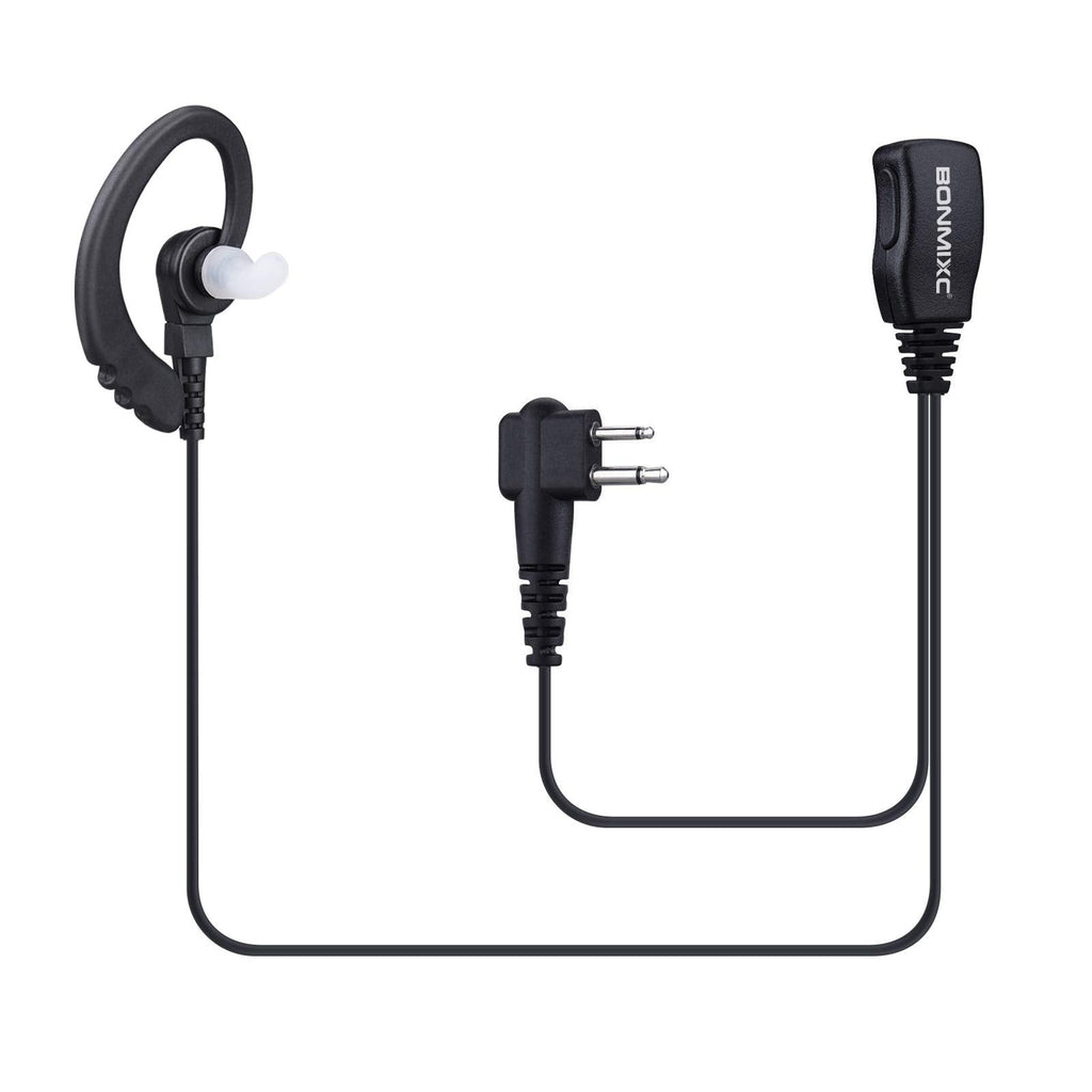 [Australia - AusPower] - BONMIXC (2 Pack) 2-Pin Two-Way Radio Earpiece with Mic Compatible with Motorola 2.5mm+3.5mm 2-Pin Radios Walkie Talkie Headset Reinforced Cable with PTT 