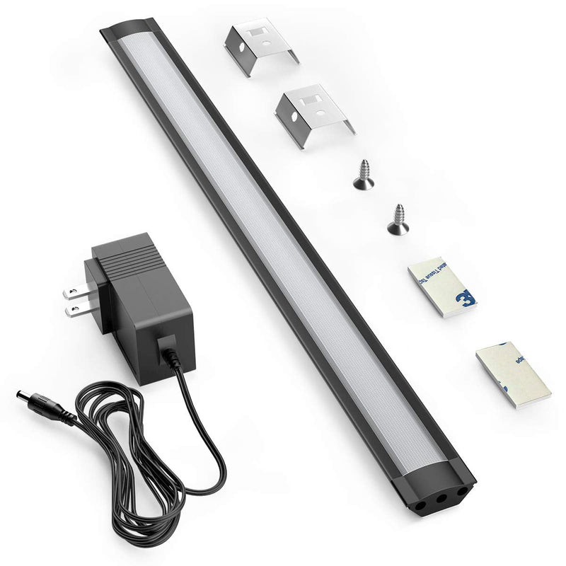 [Australia - AusPower] - LED Under Cabinet Lighting, Under Counter Lighting with Touch Activated and 33 LED Chips Plug-in LED Light Bar for Kitchen, Cupboard, Shelf, Closet (Warm Light 3000K) Black-3000k(warm Light) 