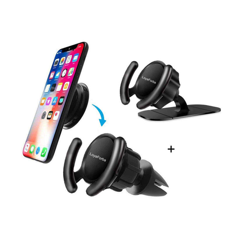 [Australia - AusPower] - LoyaForba Clip Car Mount Compatible Car Users - LoyaForba 360° Rotation Air Vent Car Out Stand and Dashboard Sticker Holder for GPS Navigation Compatible with Phone MAX/X/8, Note 8/S9+ 