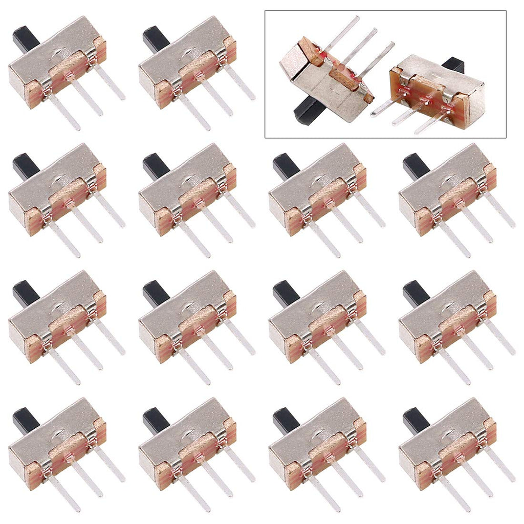 [Australia - AusPower] - Glarks 50Pcs SS-12D00G3 2 Position SPDT 1P2T 3 Pin PCB Panel Mini Vertical Slide Switch for Arduino 