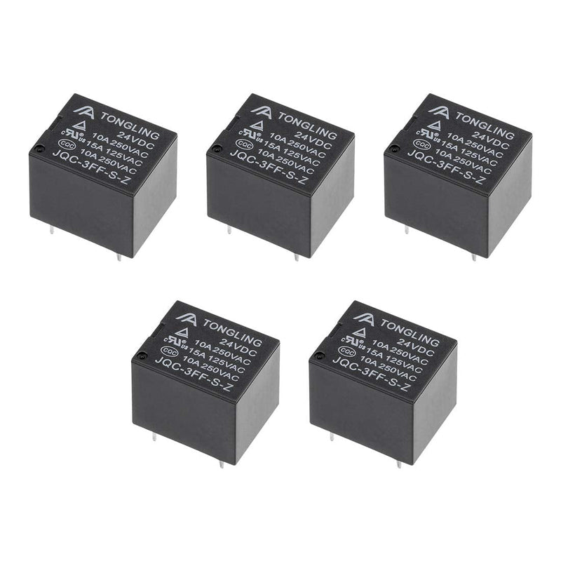 [Australia - AusPower] - uxcell 5 Pcs JQC-3FF-S-Z DC 24V Coil SPDT 5 Pin PCB Electromagnetic Power Relay 