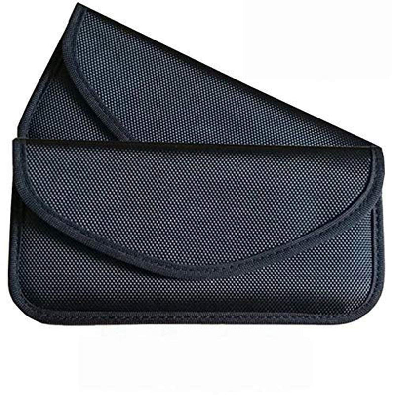 [Australia - AusPower] - Faraday Bag(2 Pack),RFID Signal Blocking Bag Shielding Pouch Wallet Case for Cell Phone Privacy Protection and Car Key FOB, Anti-Tracking Anti-Spying（Black） Black/2 Pack 