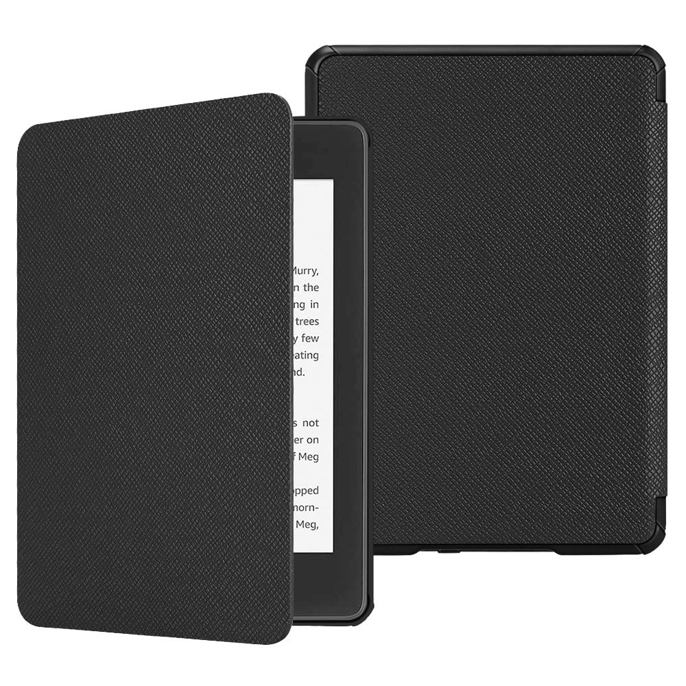 [Australia - AusPower] - Fintie Slimshell Case for 6" Kindle Paperwhite (10th Generation, 2018 Release) - Premium Lightweight PU Leather Cover with Auto Sleep/Wake for Amazon Kindle Paperwhite E-Reader, Black 