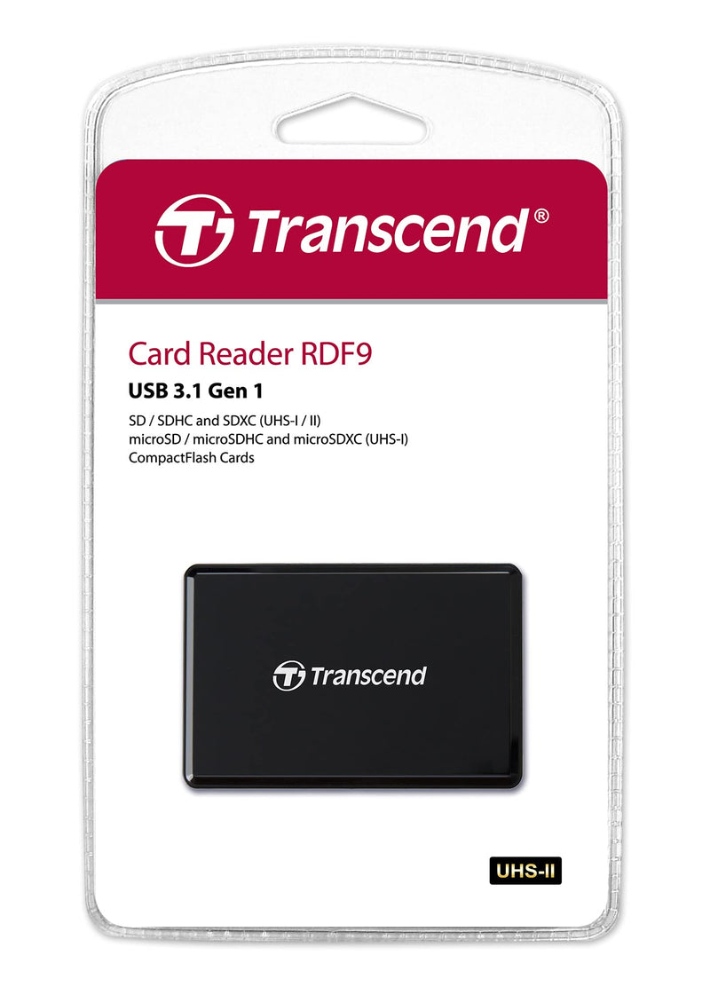 [Australia - AusPower] - Transcend RDF9 Card Reader - CompactFlash, microSDHC, microSDXC, SDHC, SDXC, SD, microSD, CompactFlash (UDMA7) - USB 3.1 Type AExternal 