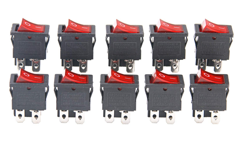 [Australia - AusPower] - RuoFeng KCD1-104N ON-OFF 4 Pin Rocker Boat Switch 6A/250V 10A/125V AC 10 Pcs 