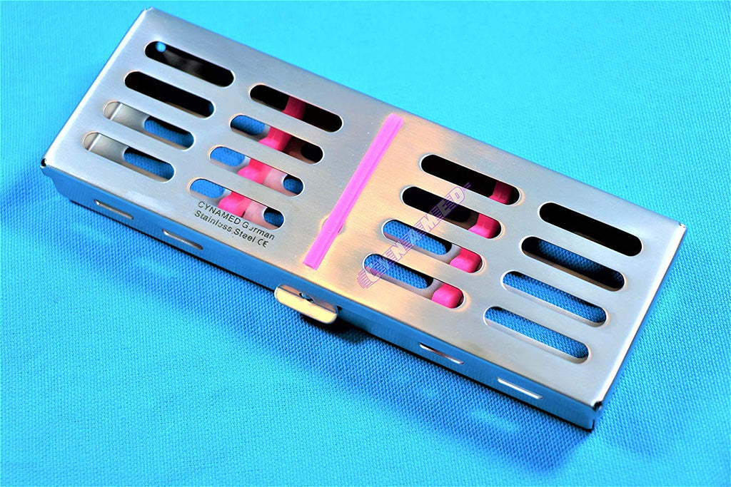 [Australia - AusPower] - 1 pc German Autoclavable Sterilization Cassette Pink Holds 5 Instruments Dental Surgical Veterinary Cynamed 