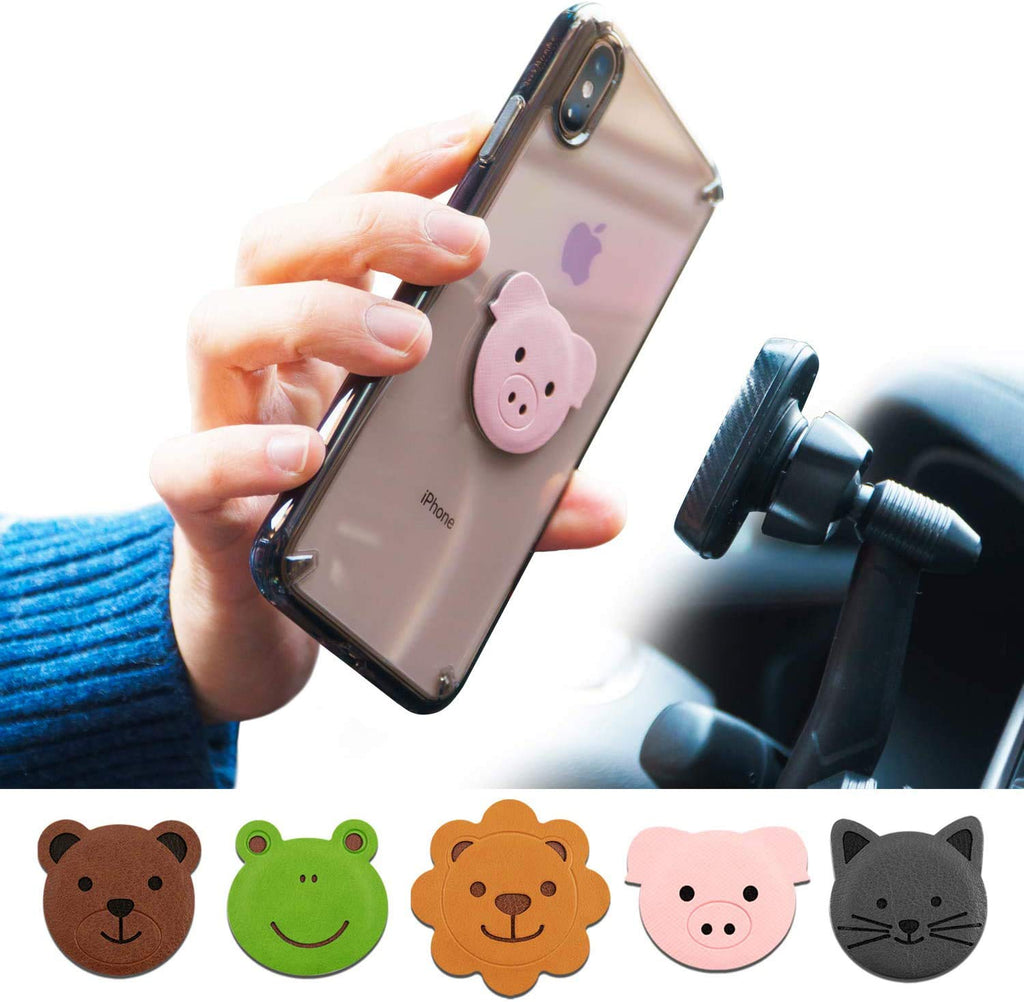 [Australia - AusPower] - Ringke Magnetic Character Metal Plate Kit - Animal Edition (5 Pack, 1 Each) with 3M Adhesive Pad Compatible with Magnet Phone Car Mount Holder for Smartphone, iPad, Tablet, and Other Devices Animal Edition (5-Pack) 