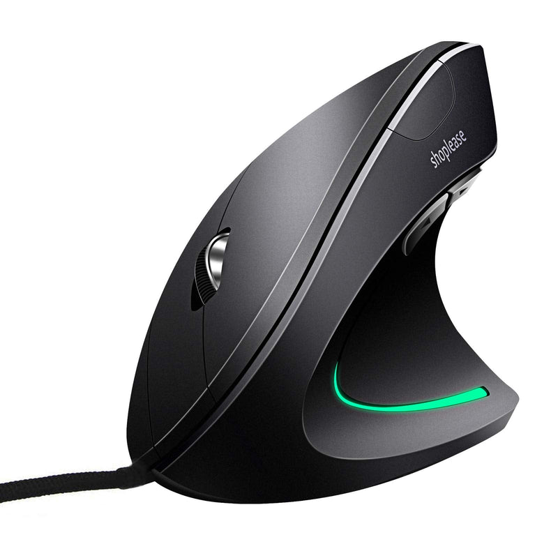 [Australia - AusPower] - Wired Vertical Mouse, Optical Ergonomic Mouse with 4 Adjustable DPI 800/1200/2000/3200, 5 Buttons USB Computer Mouse , Better for Large and Medium Sized Hands Medium-Large 