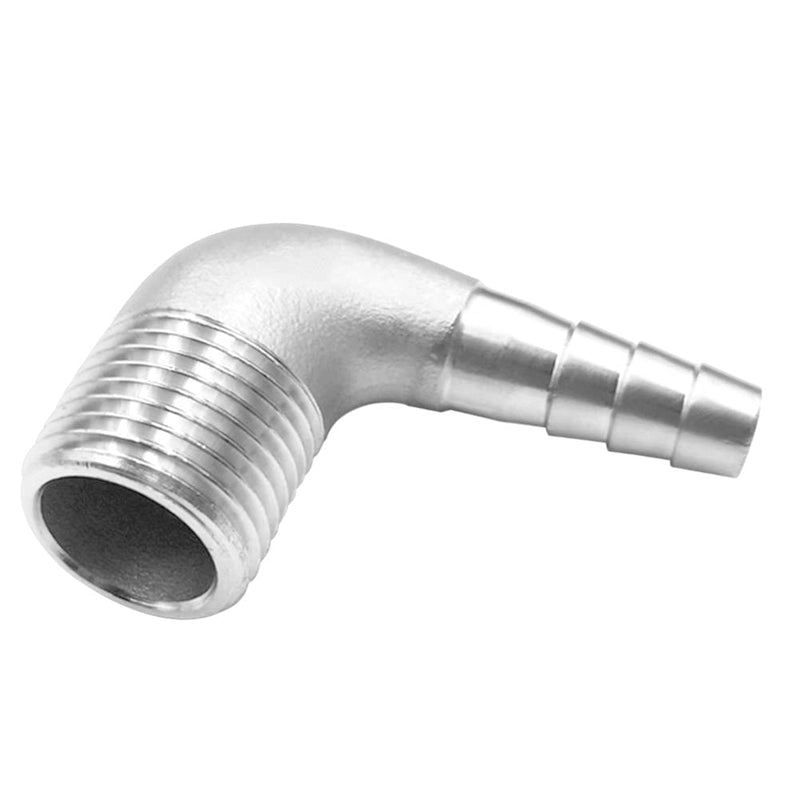 [Australia - AusPower] - Joywayus 3/8" Hose Barb x 1/2" NPT Male Home Brew Pipe Fitting Stainless Steel 90 Degree Elbow Adapter 3/8" Barb x 1/2" NPT 