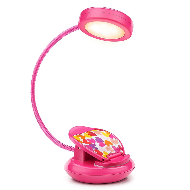 [Australia - AusPower] - Vekkia Cute Rechargeable 7 LED Eye-Care Book Light, Clip on Reading Lights for Reading in Bed at Night, 3 Levels, 1.8oz Light Weight, Up to 40 Hours Reading, Great Gift for Kids & Readers (Rose Red) 