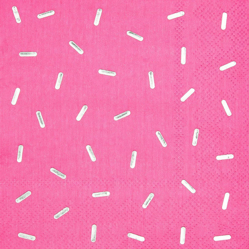 [Australia - AusPower] - Pink Confetti Paper Cocktail Napkins for Birthday Party (5 x 5 In, 50 Pack) 