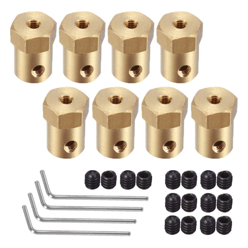 [Australia - AusPower] - 8 Pack 7mm Flexible Coupling Connector for Any Motors with Shaft Diameter of 0.275in/7mm - Car Wheels Tires Shaft 8 Pack 7mm Coupling 