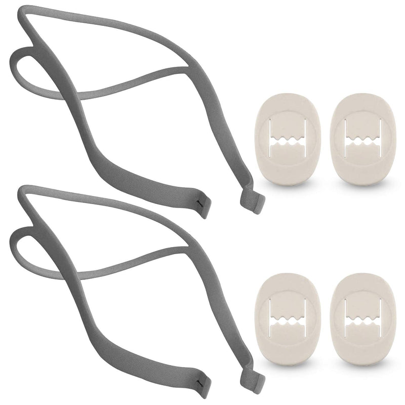 [Australia - AusPower] - [2 Straps and 4 Clips] Impresa Headgear for ResMed Airfit P10 Nasal Pillow CPAP Mask 