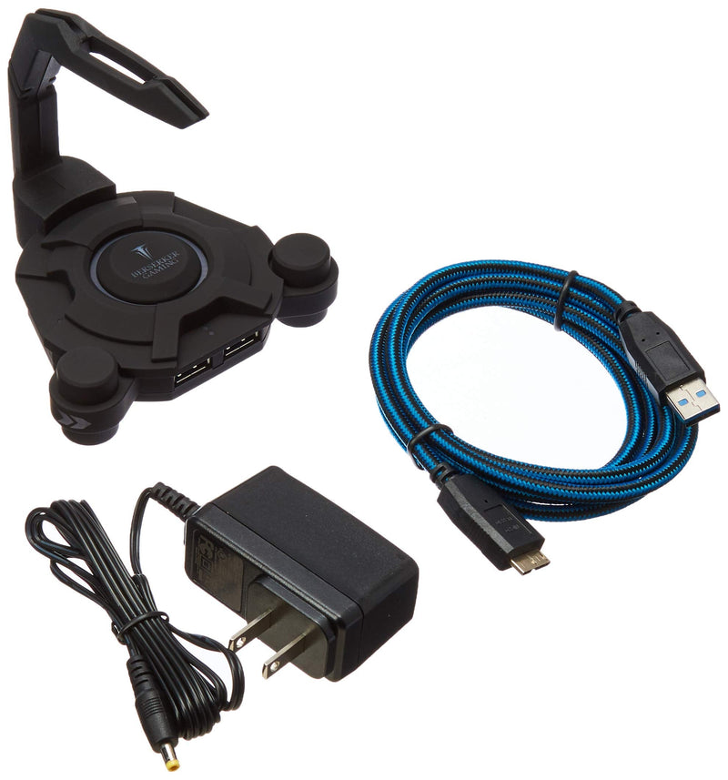 [Australia - AusPower] - Narfi Gaming Mouse Bungee Stand - Blue LED - 4 Port USB 3.0 Hub with Active Power - AC 5V Power Adapter Is Included - PC; Mac; Linux 