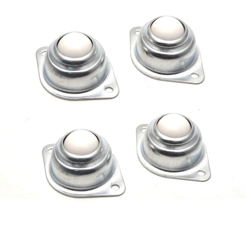 [Australia - AusPower] - 4-Pack Antrader Two-Hole Flange Mounted 1-inch Nylon Ball Transfer Unit Bearing Conveyor Roller Casters, 66lbs Load Capacity 