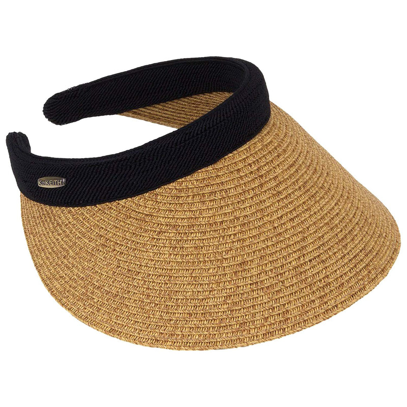 [Australia - AusPower] - Armycrew Braided 4 Inch Toyo Brim Clip On Visor with Sweatband One Size Toast 